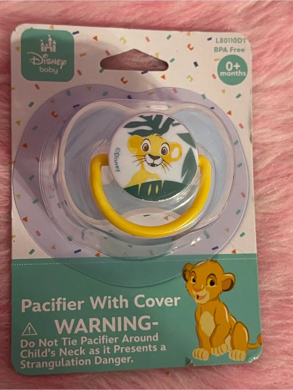 NEW Disney the lion king simba pacifier baby with cover 0+ months parks infant